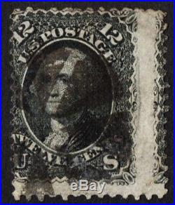 US Sc# 85E USED SCARCE Z GRILL With CERT 12c WASHINGTON FROM 1867 CV$ 2,500