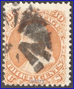 US Scott 100 Used 30c Orange 1868 AA013 bhmstamps