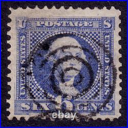 US Scott 115, 1869 Washington, 6c ultramarine, FINE USED Fancy Cancel US Scott 115, 1869 Washington, 6c ultramarine, FINE USED Fancy Cancel