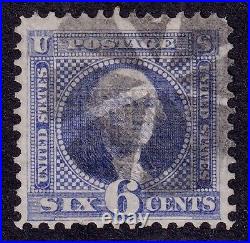 US Scott 115, 1869 Washington, 6c ultramarine, VERY FINE USED Fancy Cancel