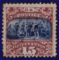 US Scott 119, 1869 Landing of Columbus (Type II), 15c brown & blue, USED US Scott 119, 1869 Landing of Columbus (Type II), 15c brown & blue, USED