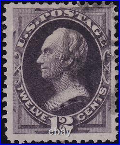 US Scott #162, Crowe Ungraded Cert, Used, VF, Light Face-Free Cancel, SCV $140