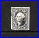 US Scott # 17, black, 12 cent Washington, Used with gum, light red cancel, F/VF