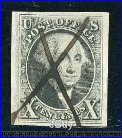 US Scott # 2 Used 4 Large Margins with PSE Certificate GRADED F-VF 75