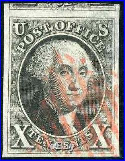 US Scott # 2 Used 4 Large Margins with PSE Certificate GRADED VF 80