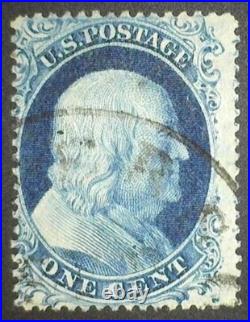 US Scott #20 1c Franklin Used Fine Very Nice Stamp