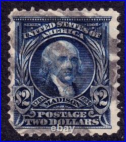 US Scott 312, 1903 Madison, $2 dark blue, USED US Scott 312, 1903 Madison, $2 dark blue, USED
