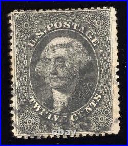 US Scott 36B Used 12 cent Black 1860 Lot AA031 bhmstamps