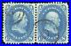 US Scott 63b Used pair 1c dark blue 1861-62 Lot Y092 bhmstamps