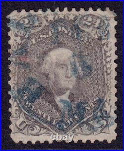US Scott 70, 1861 Washington, 24c lilac, FINE USED Blue Cancel