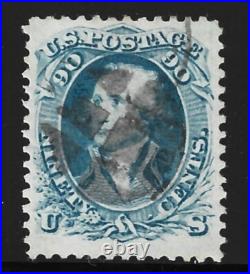 US Scott 72 Used 90c Blue Washington Issued 1861 PF Certificate