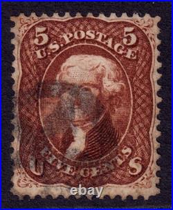 US Scott 75, 1862 Jefferson, 5c red brown, USED US Scott 75, 1862 Jefferson, 5c red brown, USED