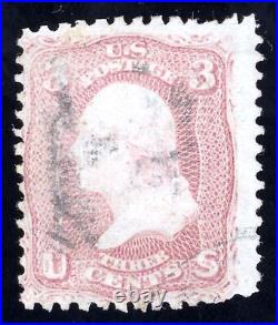 US Scott 85 Used 3c rose George Washington Lot Y573 bhmstamps