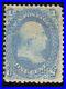 US Scott 92 Used 1 cents F Grill Blue Franklin 1868 Lot T891 bhmstamps