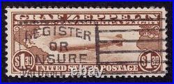 US Scott C14, 1930 Graf Zeppelin, $1.30 brown, VERY FINE USED