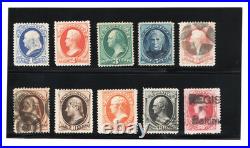 US Stamp #182-191. Classics. Mint NG/Used. F/VF. CV $942