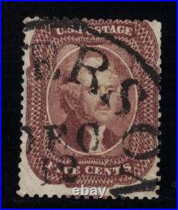 US Stamp Scott # 28 Red Brown 5cent Jefferson Type I Used