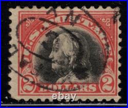 US Stamp Scott # 523 Orange Red & Black $2 Franklin Used