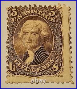 US Stamp Scott #76 ($1400) A25 5c brown (Washington) Mint OG H