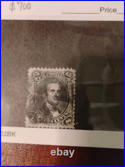 US Stamp Scott # 91 Black 15cent Lincoln with E Grill Used