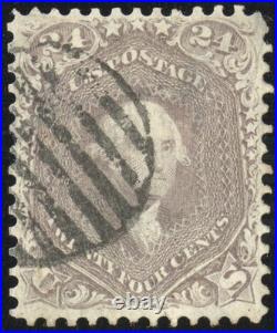 US Stamps # 99 Used Superb Deep Color Lovely Grid Cancel Scott Value $1,700.00