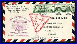US Stamps # C18 VF Used Pair on 1933 Flight Cover New York To Miami