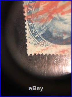 US Stamps Collection Scott#19 1c Franklin Used Red Cancel