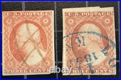 US Stamps-SC# 10 & 11 Used SCV = $207.50