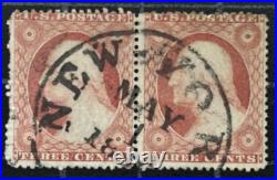 US Stamps-SC# 25 Used Type I Extraordinary NYC Pair SCV $ 400.00 US Stamps-SC# 25 Used Type I Extraordinary NYC Pair SCV $ 400.00
