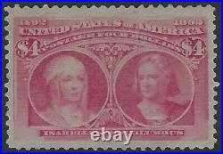 US Stamps Sc# 244 $4 Columbian Used JUMBO XF 2014 PSAG Cert (A-862)
