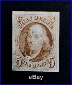 US Stamps, Scott #1 1847 5c'used' 2016 PSE Cert Graded XF 90