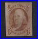 US Stamps Scott#1 5c Franklin Used CV$350.00 Small Thin