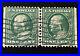 US Stamps Scott #331a Booklet Pane USED Pair 1c Washington $235 WithAPEX CERT VF