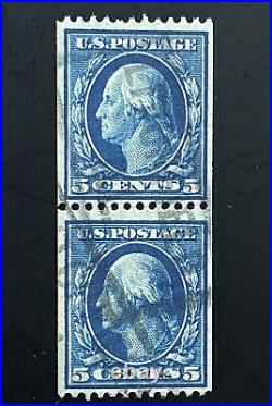 US Stamps Scott #351 Genuine Coil USED PAIR withFoundation Cert. SCV $825 VF