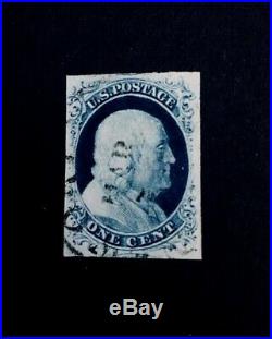 US Stamps, Scott #9 1852 1c'used' Type IV 2018 GC XF 90