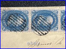 US VIBRANT #63 Vertical Strip of 3 Cover Rockville, CT CDS to Attorney 7C062