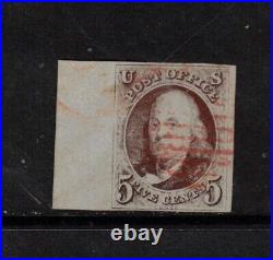 USA #1 Extra Fine Used Left Margin Example Displaying Large Sheet Margin