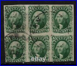 USA #14 Used Block Of Six With San Francisco CDS Cancels With Certificate