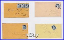 USA 1857 issue 1c Franklin Scott #24 13 covers small collection
