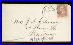 USA 1860s RUBY CITY Idaho Territorial to Providence Rhode Island Cover 88549