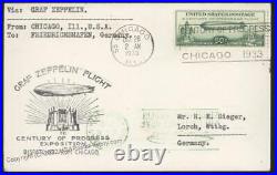 USA 1933 Graf Zeppelin Chicago Century of Progress Flight C18 Mi355Cd Cov 107590