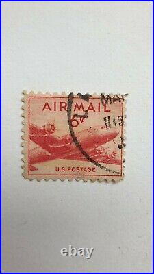 USA 6 Cent Red Air Mail Stamp (1940's) Lovely Condition Collector's Stamp