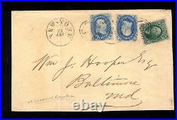 USA #63 (x2) & #68 Used On Rare Cover To Baltimore MD