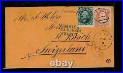 USA #71 & #68 Used On Cover To Meilen Switzerland