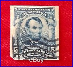 USA/ Abraham Lincoln/ Scott #315 imperforated Used/ Fine/CV $1,250.00