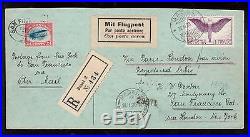 USA #C3 Used On Registered Cover Paris London NY With Swiss Airmail