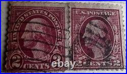 USA George Washington deep red used 2 cent stamps 1914