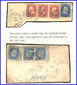 USA POSTAL HISTORY Album Page 1862+ Cover & Piece 1c Franklin San Francisco GH70