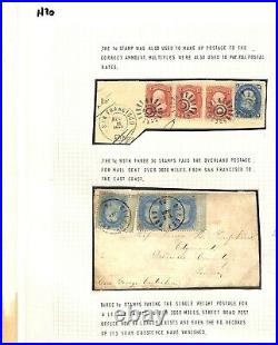 USA POSTAL HISTORY Album Page 1862+ Cover & Piece 1c Franklin San Francisco GH70