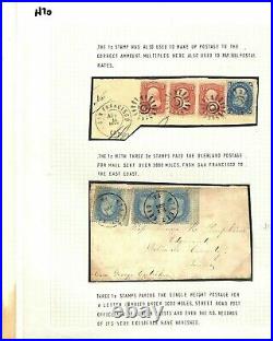 USA POSTAL HISTORY Album Page 1862+ Cover & Piece 1c Franklin San Francisco GH70